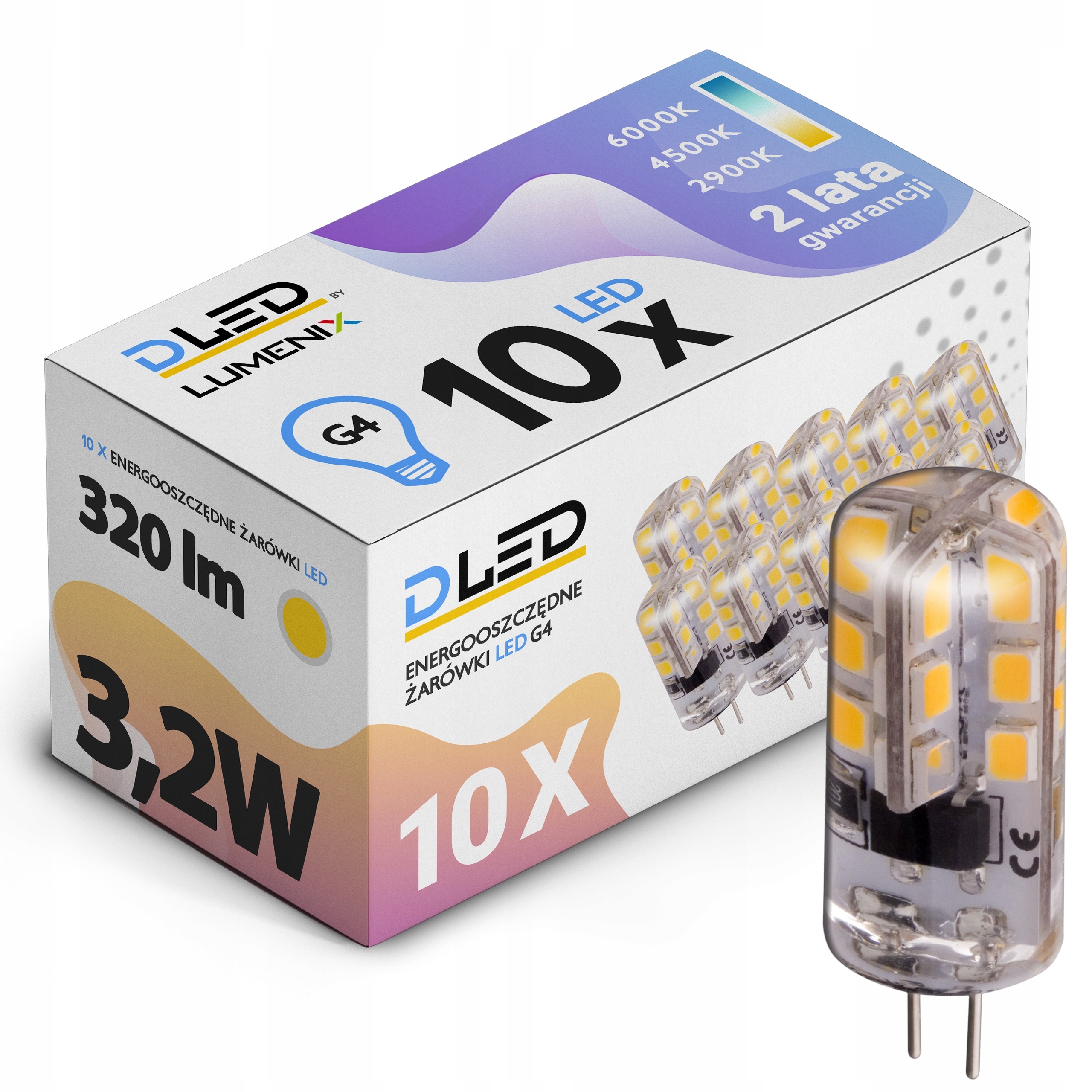 

10x Żarówka Led G4 Smd 3,2W mini Silikon 230V Nw