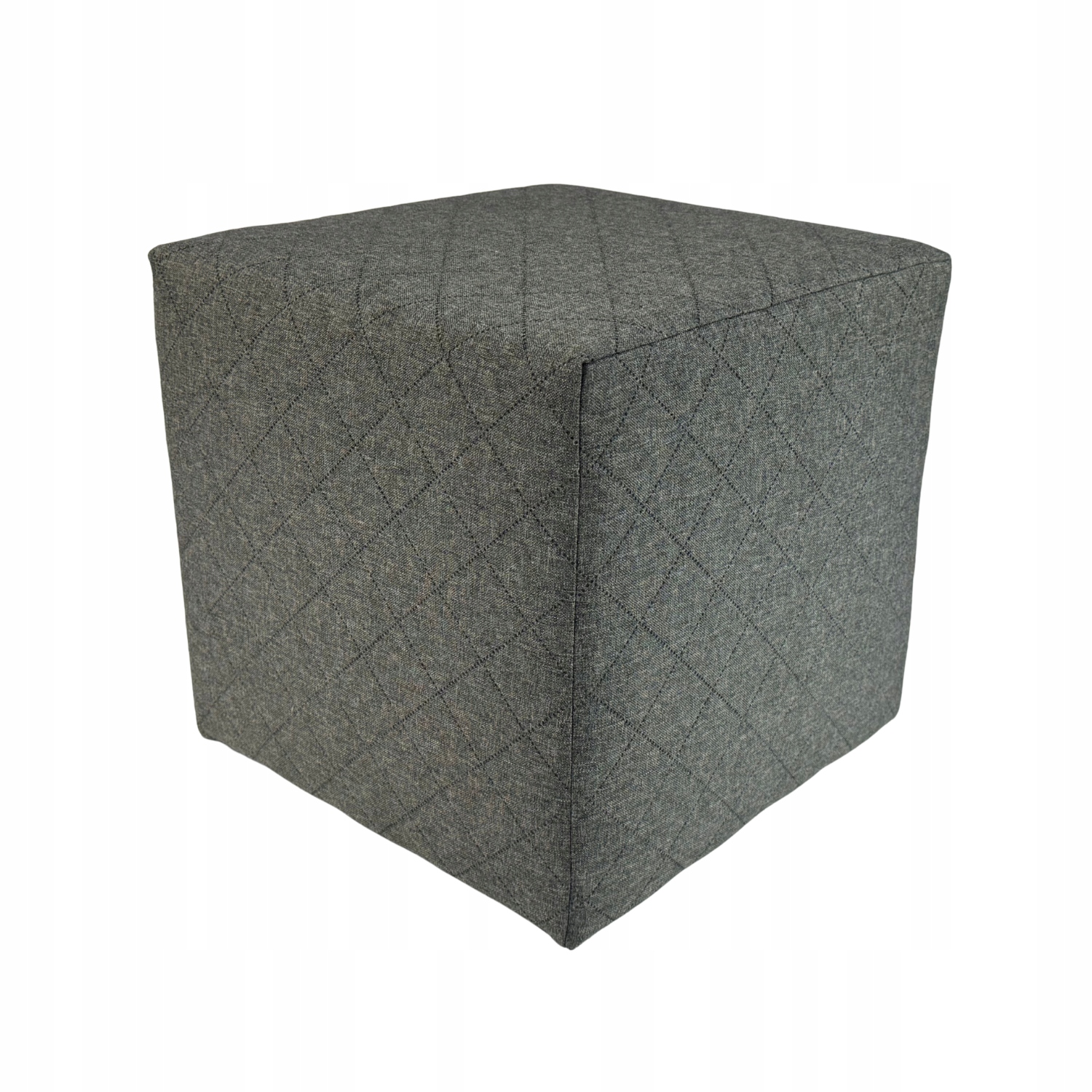 Taburet čtvercová savanová prošívaná tmavě šedá barva