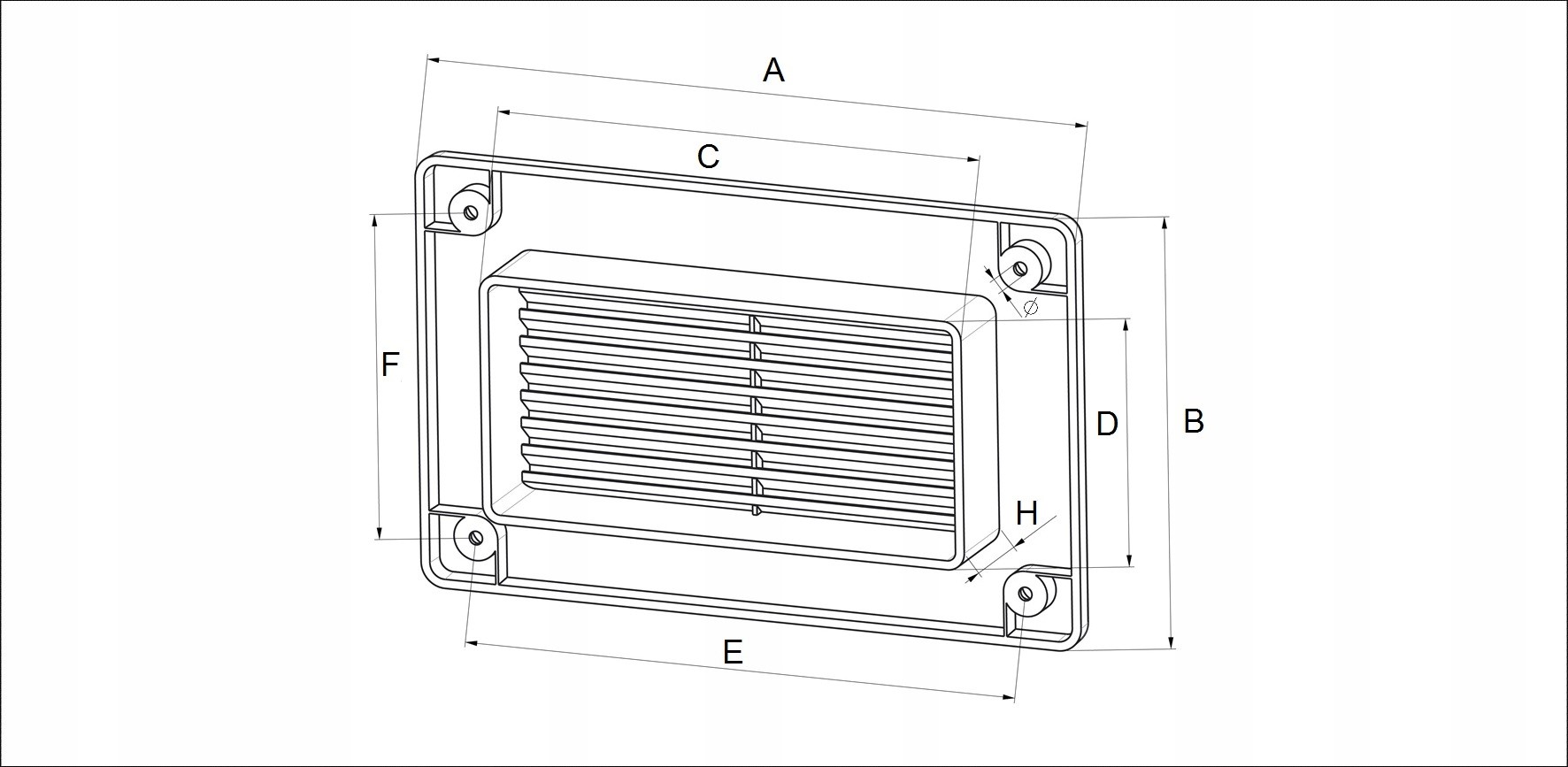 Zakończenie kanału kratka PCV AWENTA 60x204mm BRĄZ Kod producenta 5905033316539