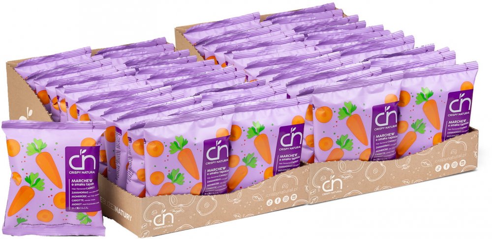 Chipsy marchew o smaku tajskim 18 g Crispy Natural x48