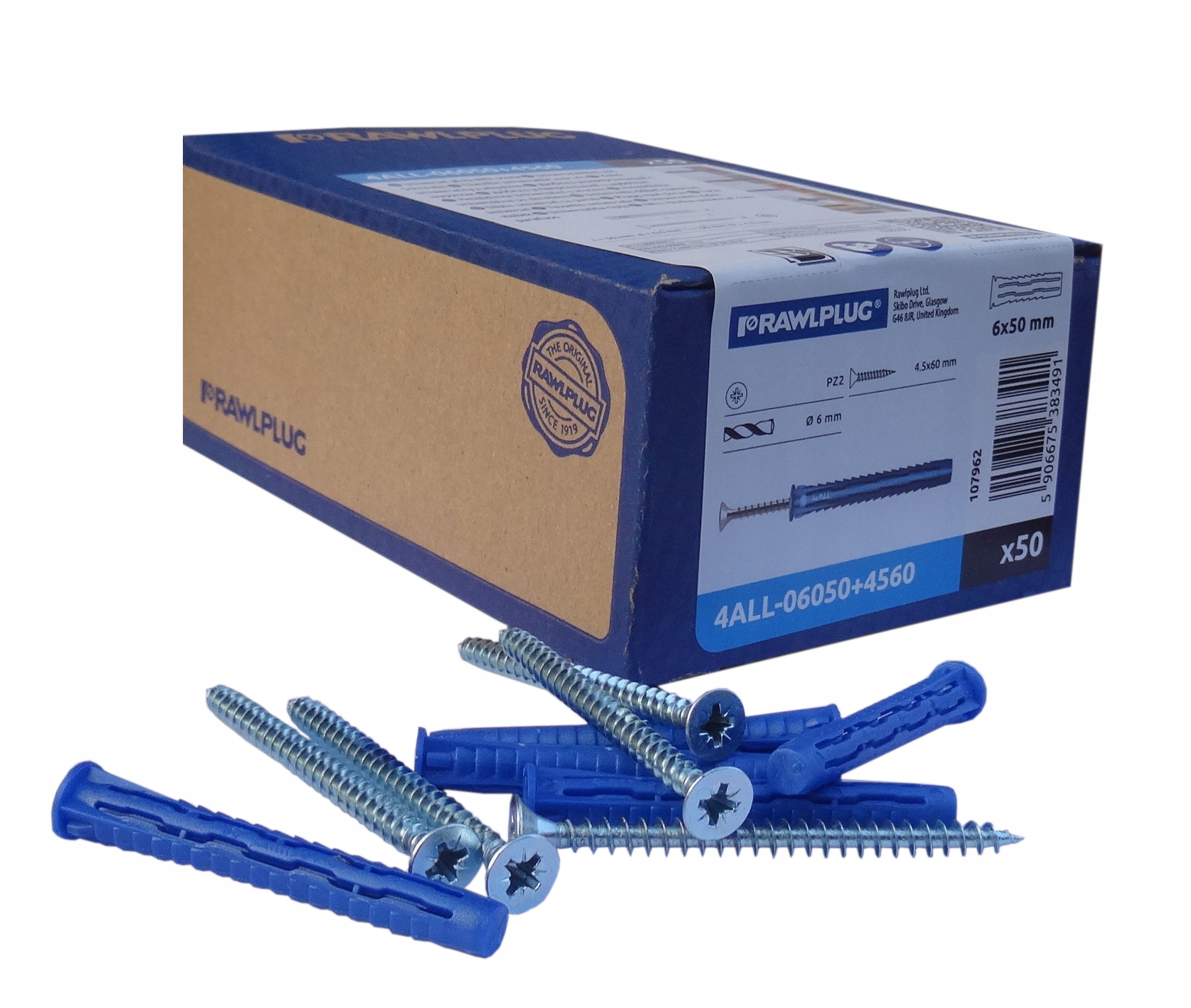 

Kołek uniwersalny 4ALL 6x50 z wkrętem 4,5x60 50szt