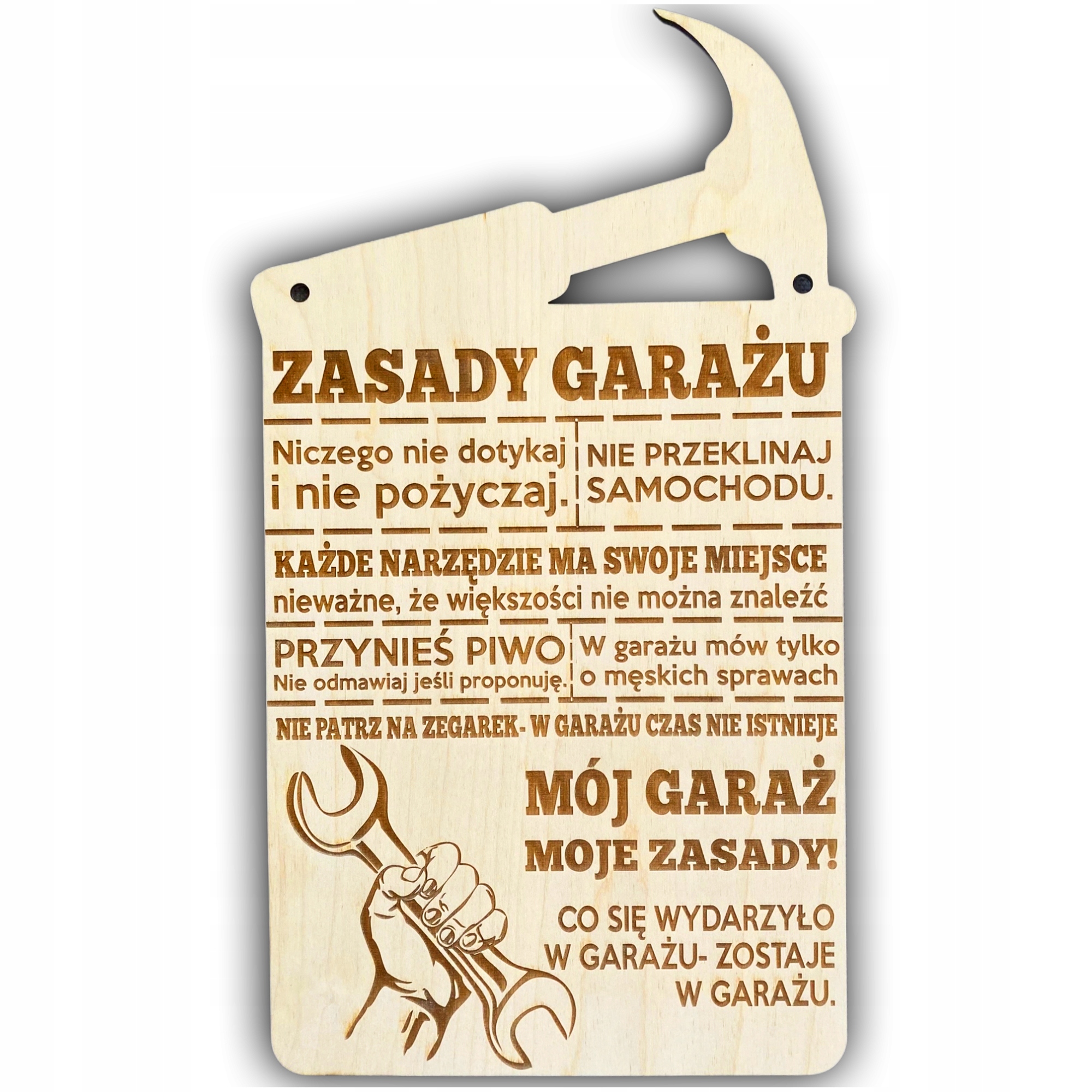 

Drewniana Tabliczka Zasady Garażu Ekstra