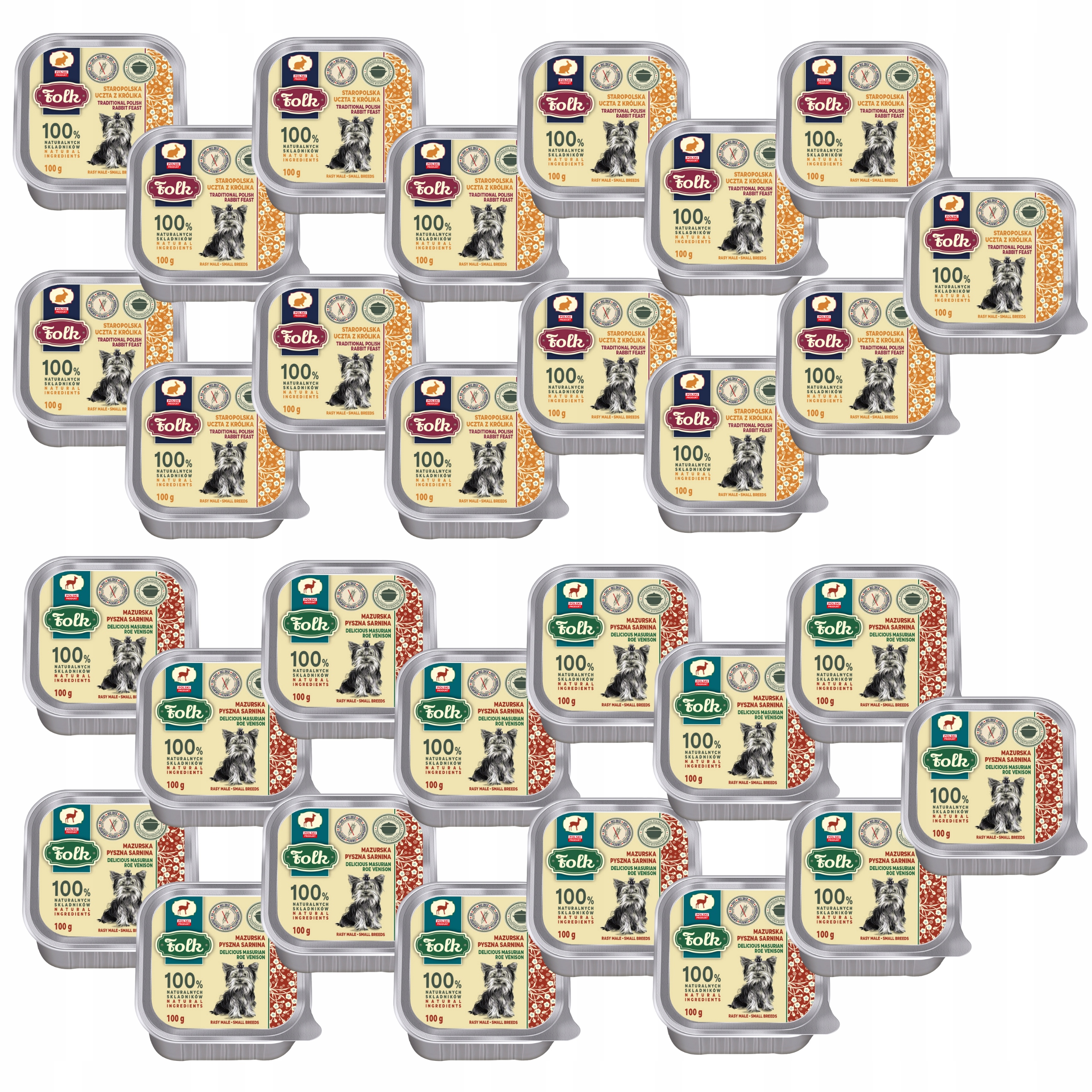 Levně Folk Krmivo mokré pro psa All Meat mix chutí 30 x 100 g