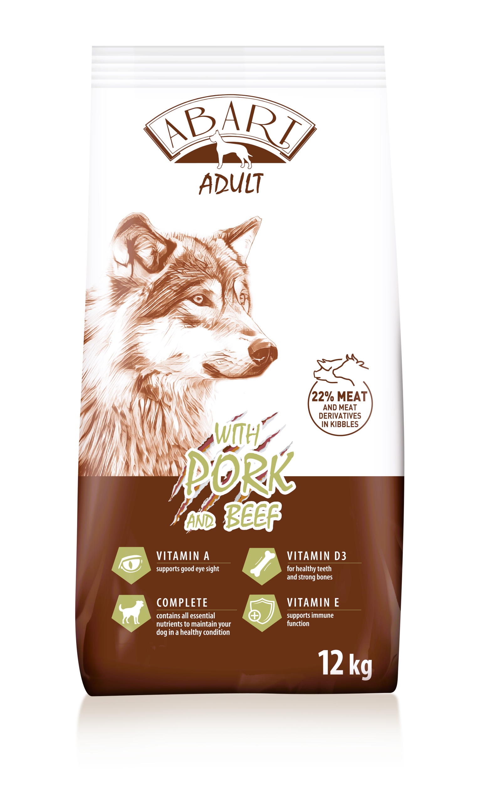 Abart suché krmivo pro psa vepřové hovězí maso 12 kg