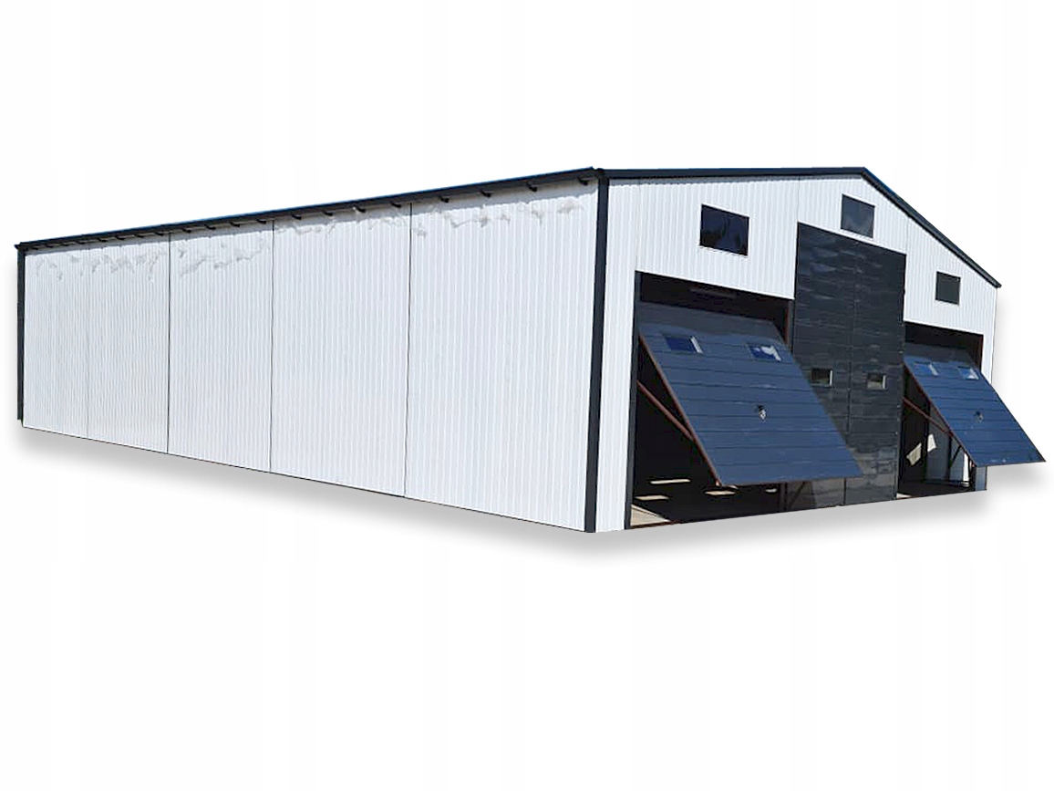 HALA GARAŻOWA 10x15 BRAMY UCHYLNE OKNA DRZWI