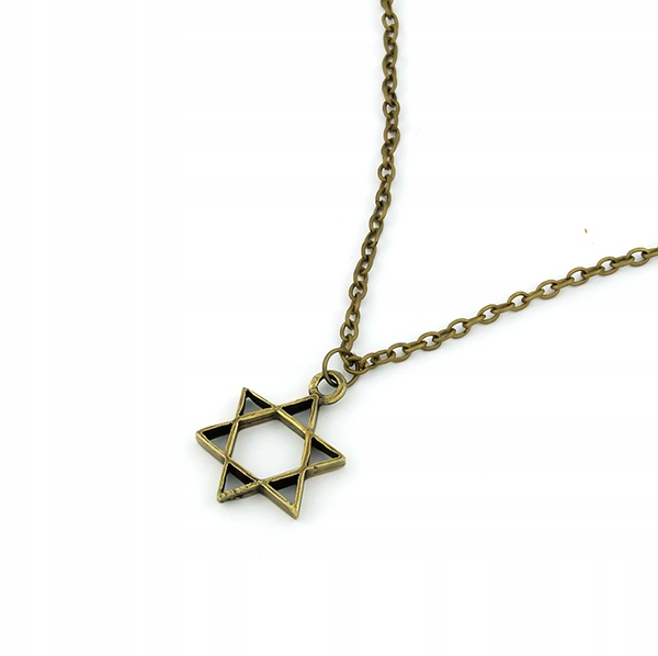 NASZYJNIK GWIAZDA DAWIDA ŁAŃCUSZEK ZŁOTA Materiał stal