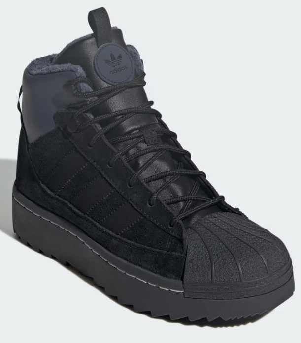 37 1/3 Buty Adidas superstar zimowe czarne wysokie Winterized Trek JQ0346