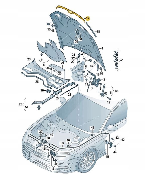Audi OE 4N0823124A передний . Капоты