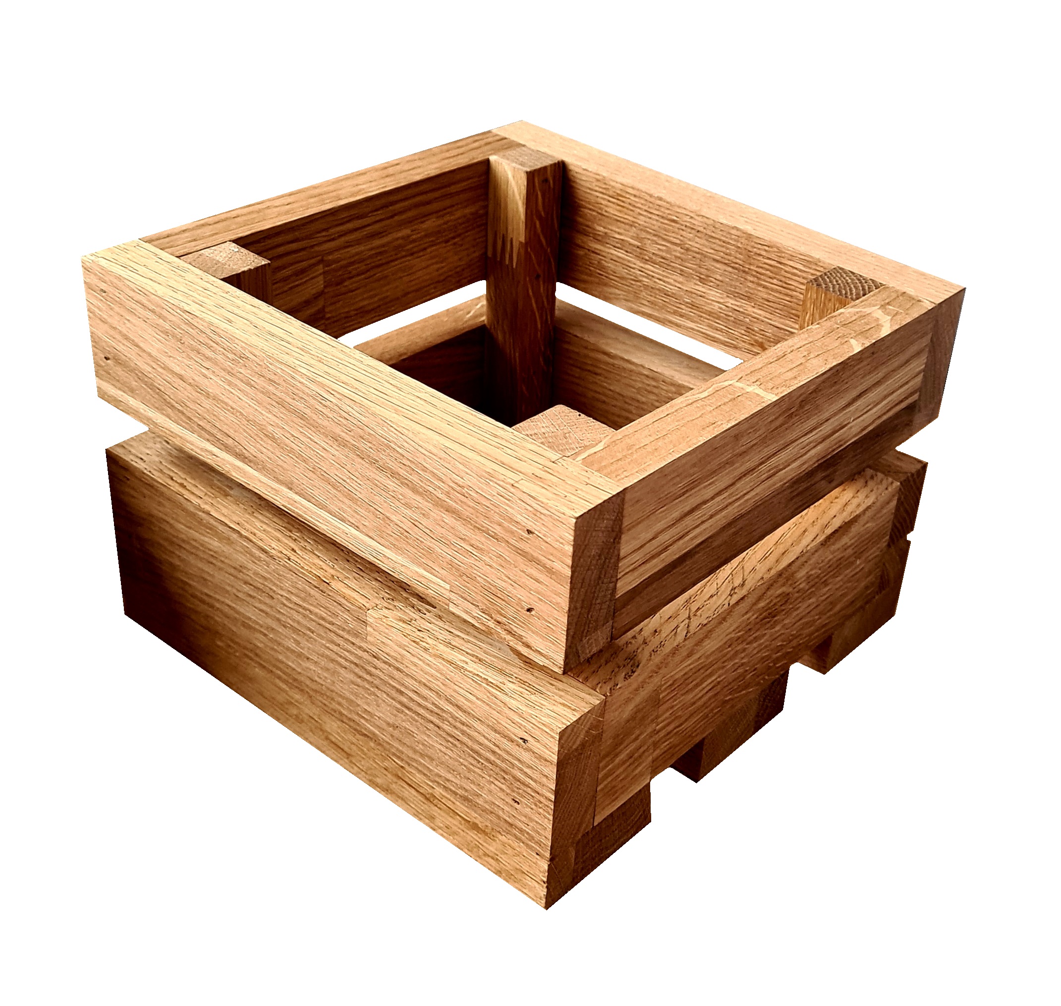Kvetináč - Kvetinový drevený dubový box hustá dekorácia