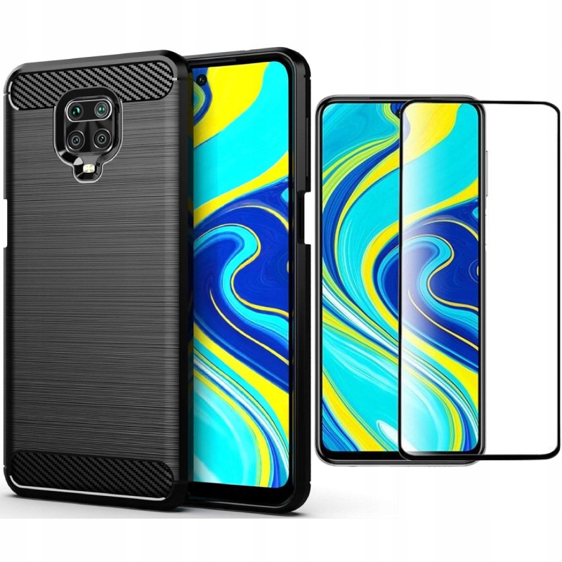 

Etui Case Carbon Do Redmi Note 9S/9 Pro + Szkło
