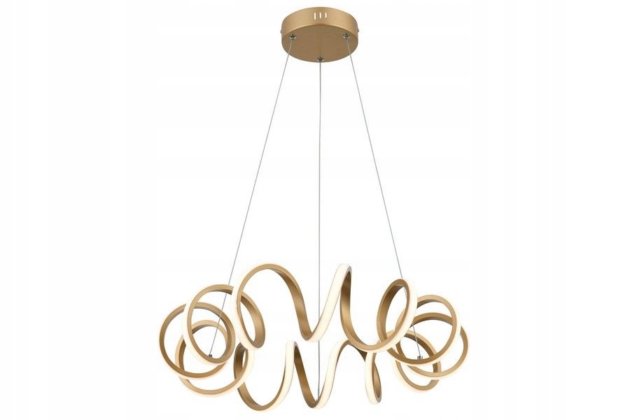 Zlatá moderní Led závěsná lampa Loop je ideální do obývacího pokoje v ložnici