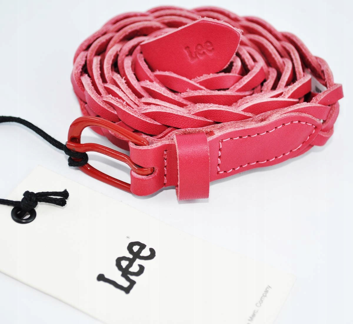 

Lee pasek skórzany pink Braided Belt _ 80
