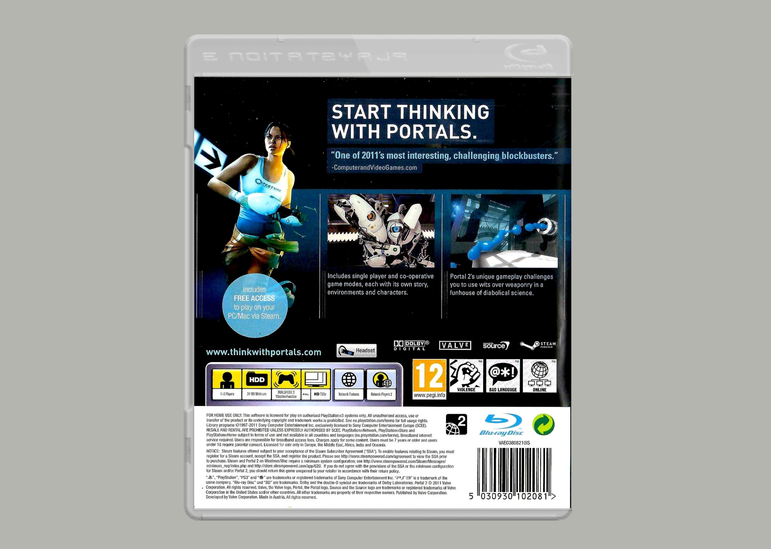 gra logiczna dla wszystkich PS3 PORTAL 2 zacznij MYŚLEĆ portalem Tematyka gry akcji