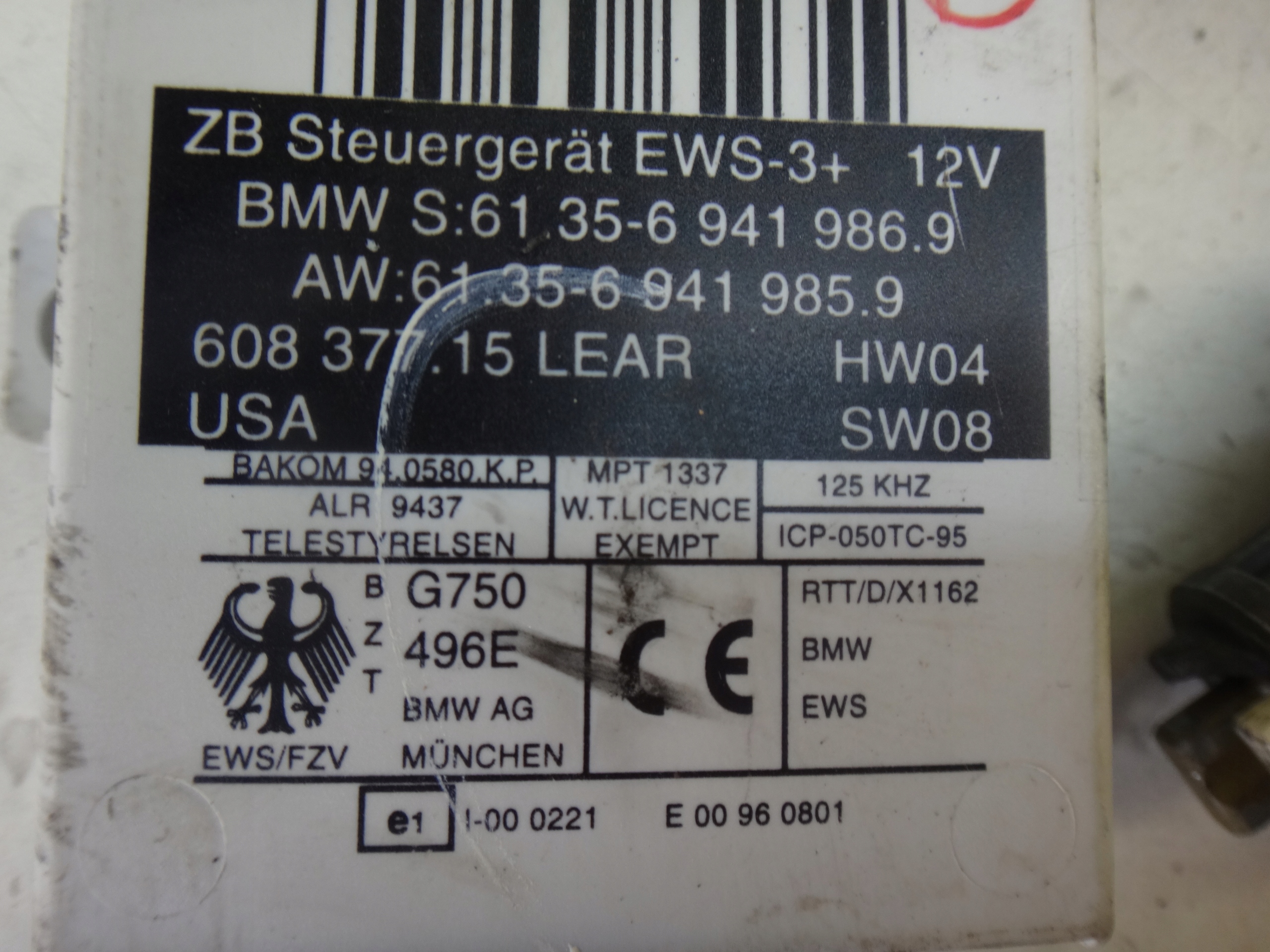 ZESTAW STARTOWY KOMPUTER SILNIKA EWS BMW E46 E39 X5 E53 3.0 I M54 MS43 Producent części BMW OE