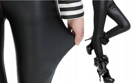 

Mat Spodnie Wstawki Skóra Pół na Pół Bawełna 36