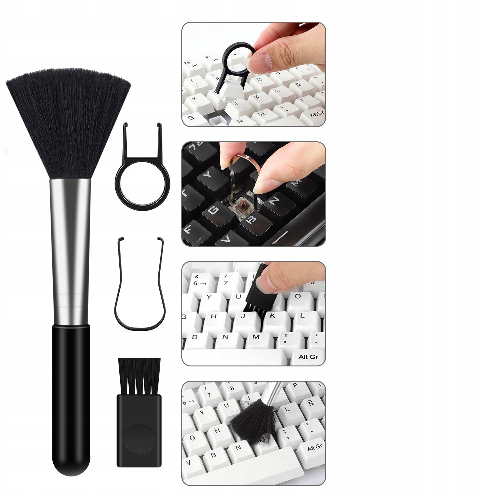 ZESTAW DO CZYSZCZENIA KLAWIATURY TELEFONU SŁUCHAWEK 18W1 SZCZOTKA PĘDZEL Marka bez marki