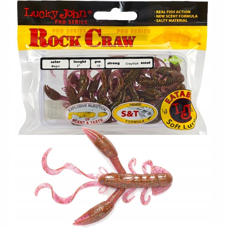 Guma Przynęta Raczek Lucky John Rock Craw 2" 5cm S14 Magic 10szt.