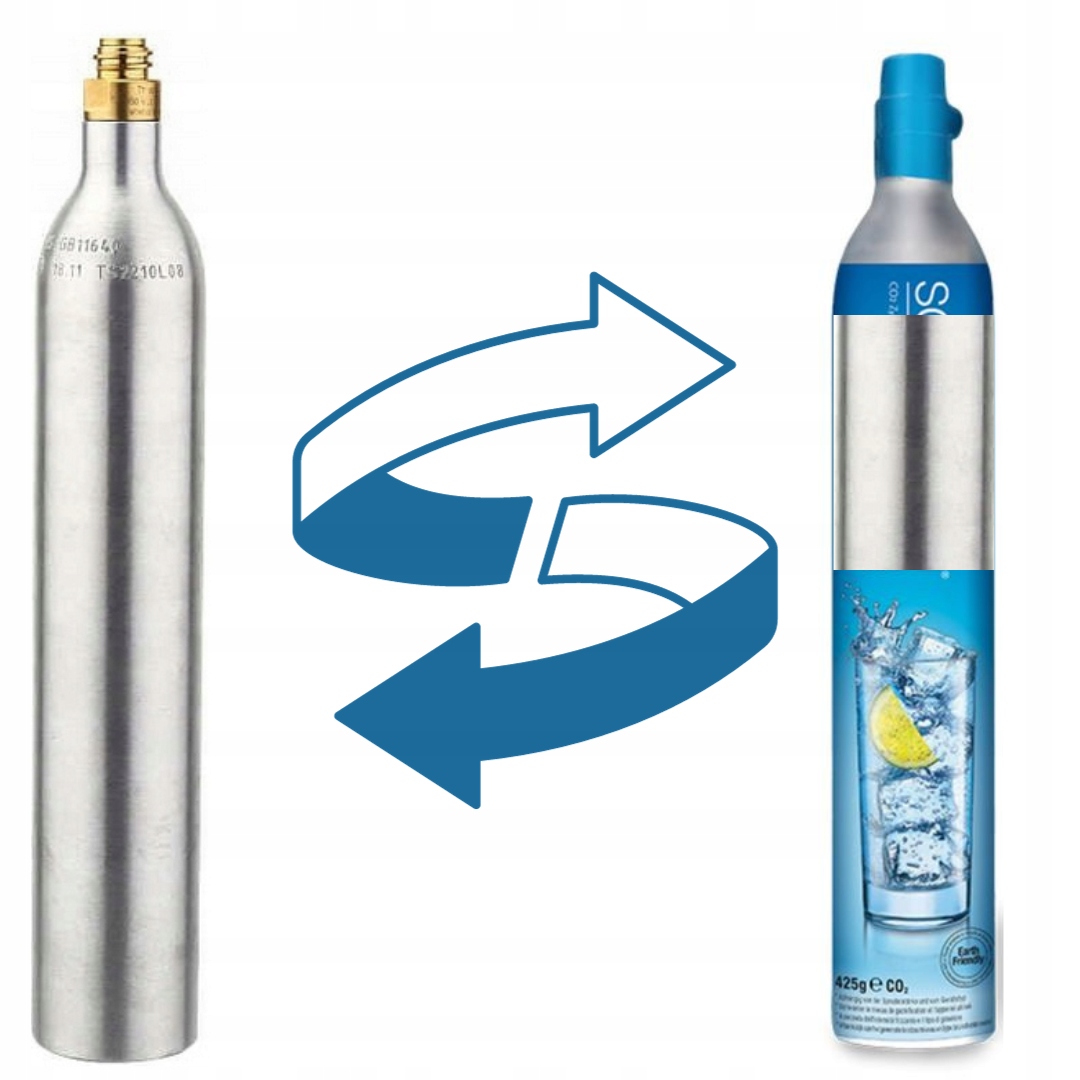 1 X Wymiana Nabicie Butli Do Soda Gazem Spożywczym CO2 Gaz Butla Niebieska