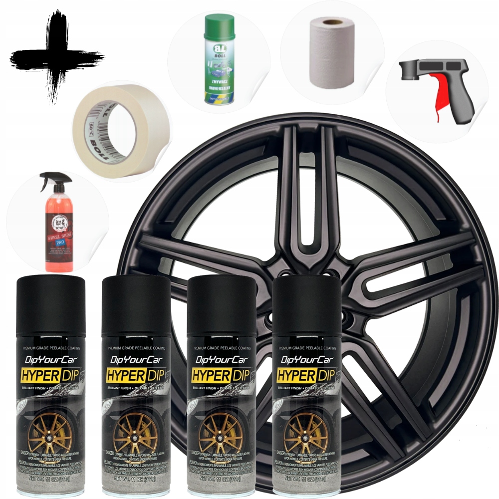 Sada na disky HyperDip Plasti Dip Frozen Black Čierna Mat Usa Original
