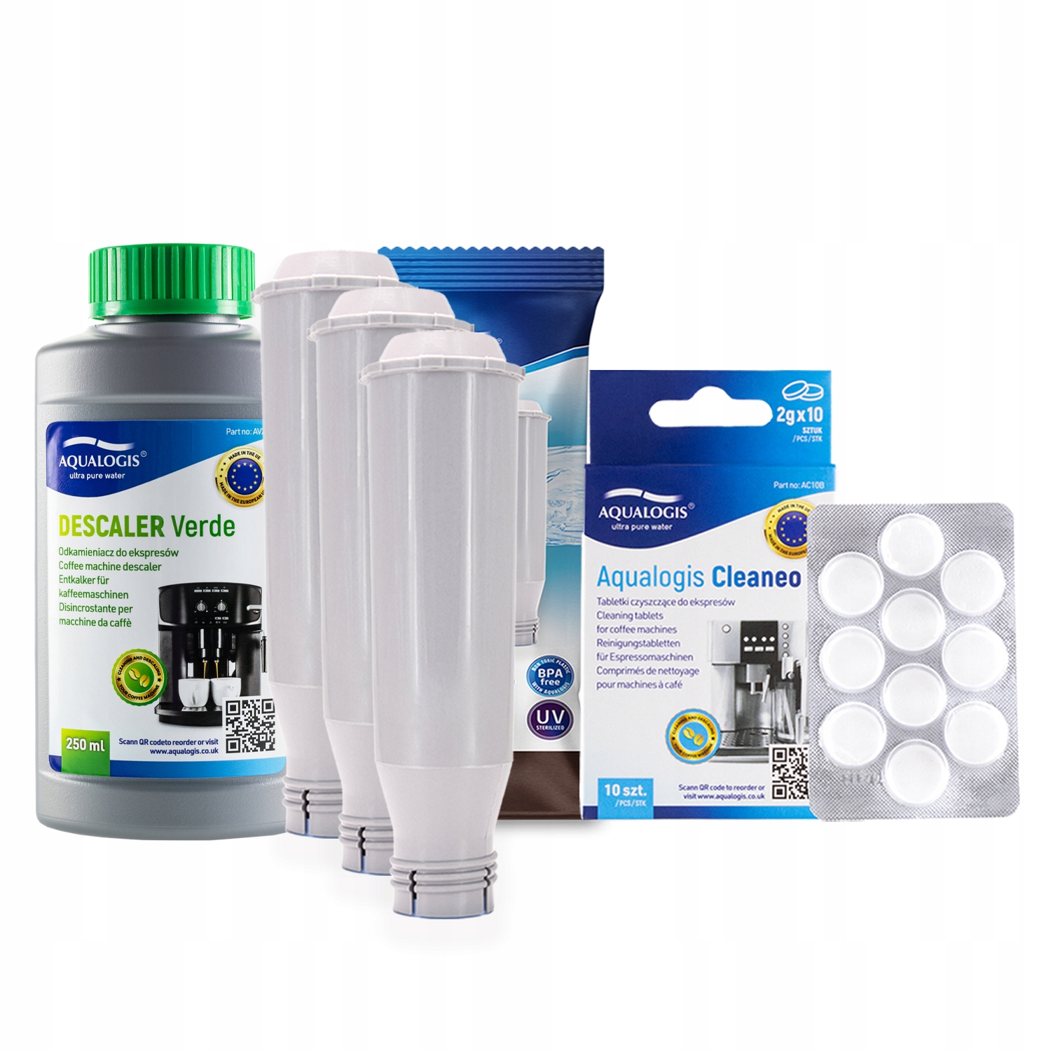 3x filtr AL-TES46 pro kávovar Krups odvápňovač Verde tablety Cleaneo