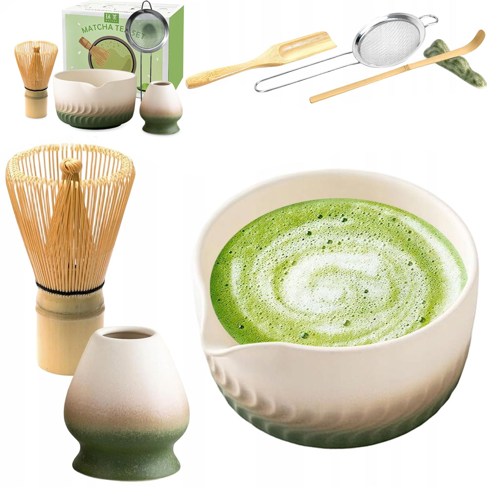 Bambusový Set Matcha 7 Dílů Se Šlehací Metlou A Sítkem Je Ideálním Dárek