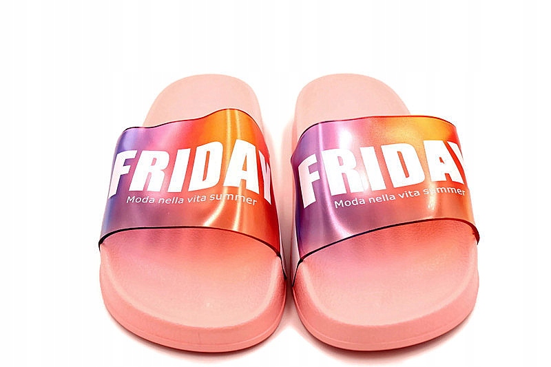 KLAPKI SUMMER KOKTAJLOWE FRIDAY JASNE RÓŻOWE R.37 Kolor wielokolorowy