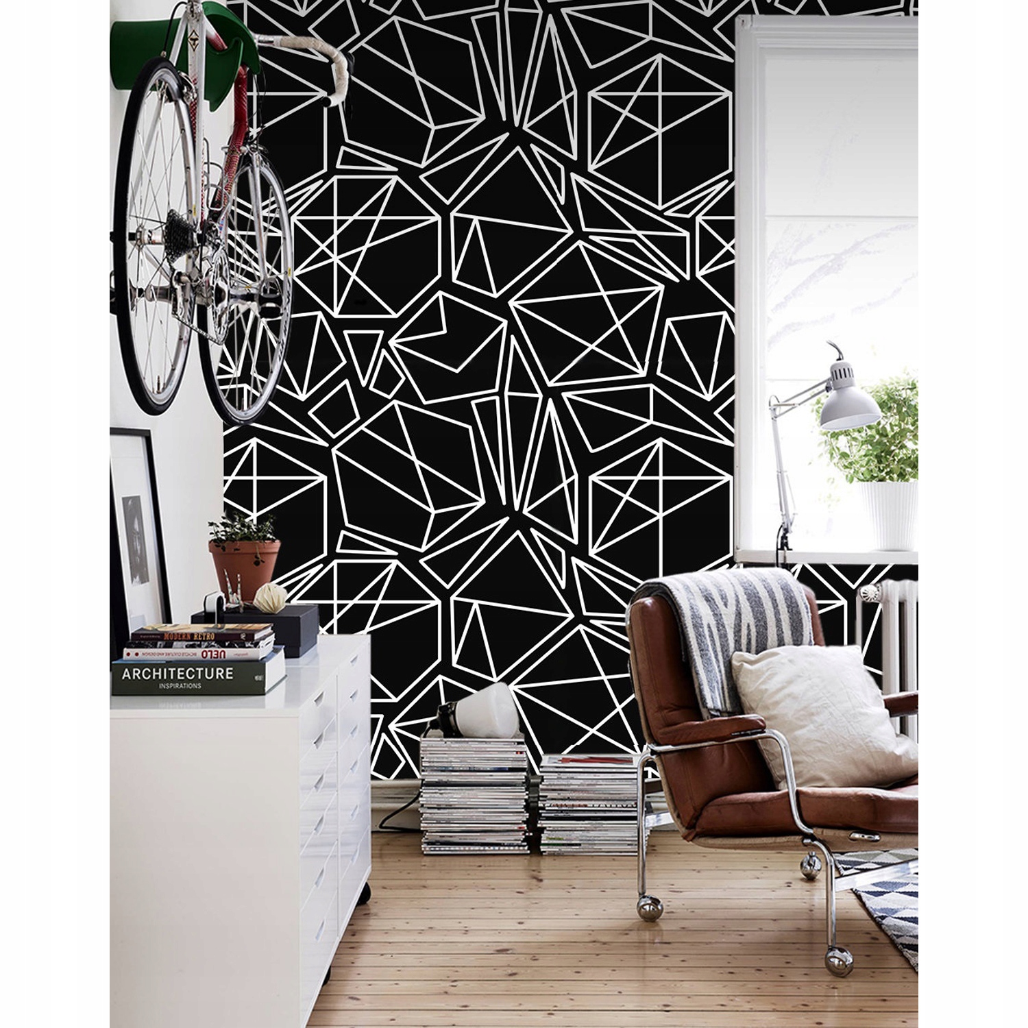 

Tapeta ścienna Abstrakcyjne białe linie 290x290 cm