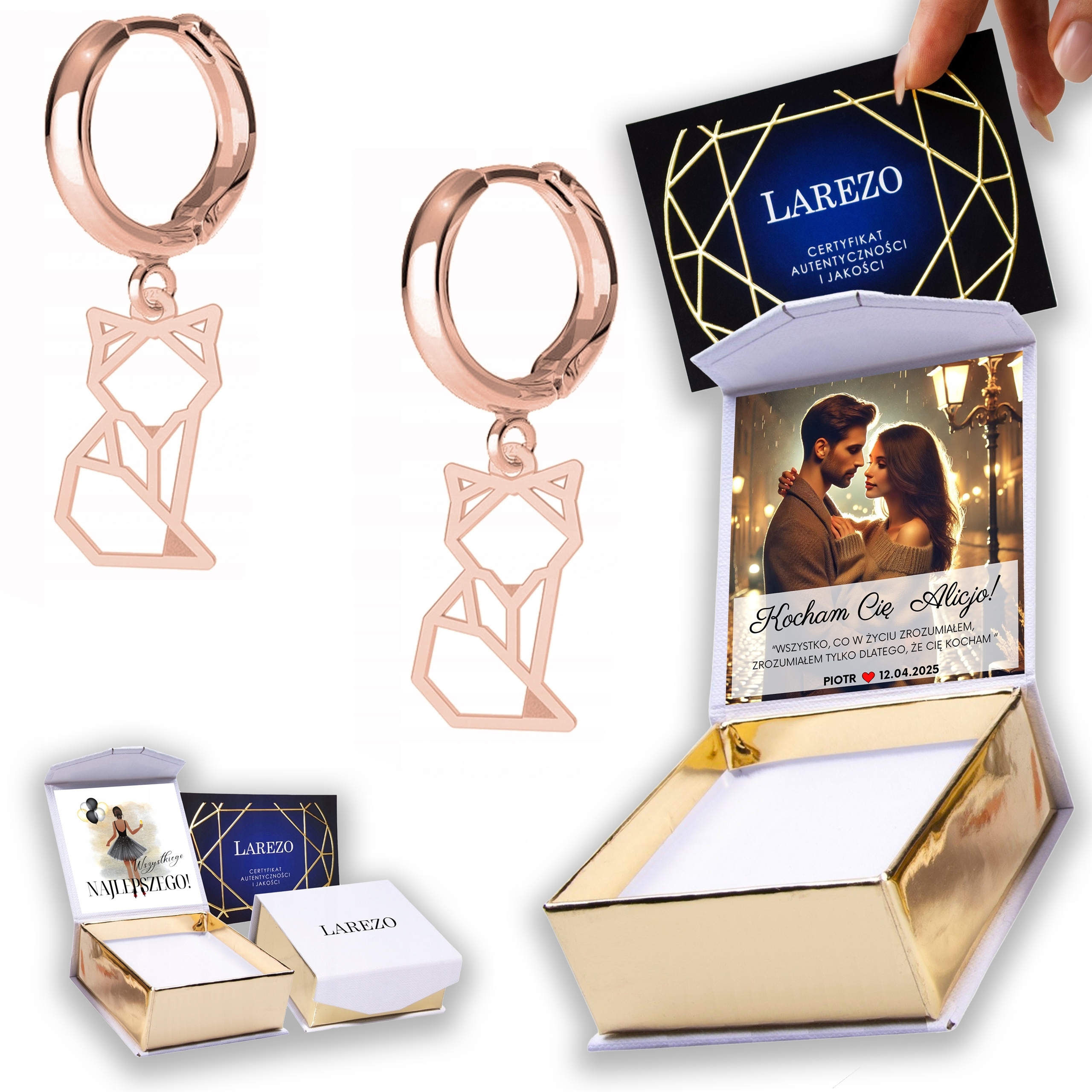 Náušnice Pozlacené 925 Kočky Kočičky Plechy s kočkami Kočka Kočka Kotě Potisk