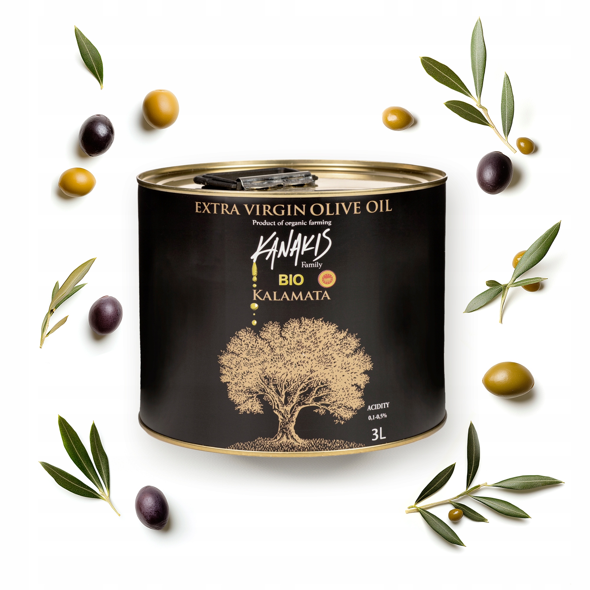Olivový olej 3L Přírodní řecký Bio lisovaný za studena, Svěží Sbírka 25/26