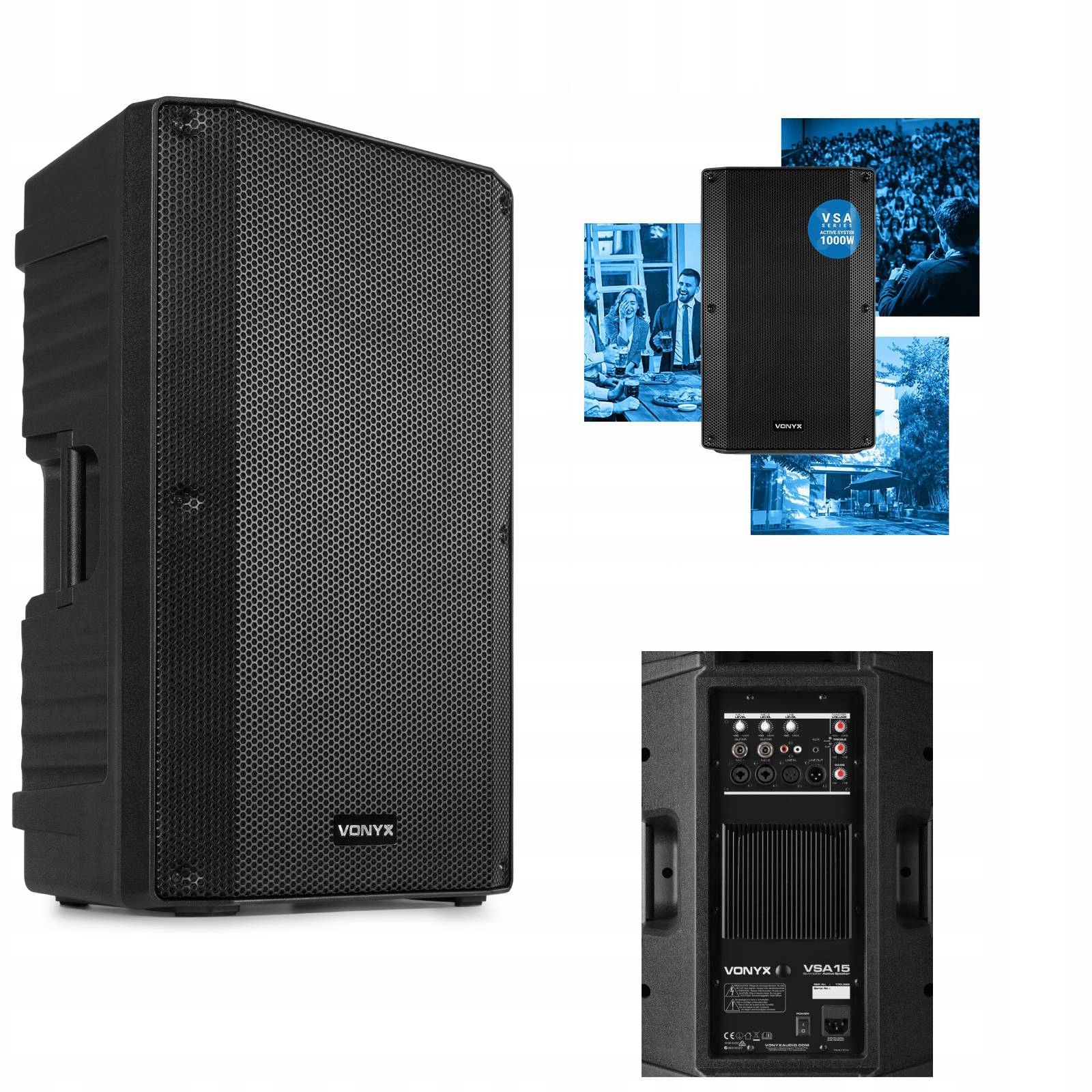 

Kolumna aktywna mobilna 1szt 15'' 1000W Rca Xlr