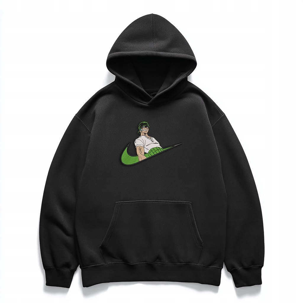 Oversize mikina s výšivkou Roronoa Zoro One Piece anime streetwear XL
