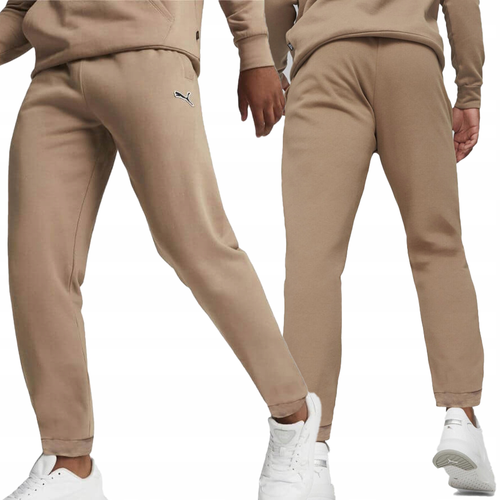 Puma spodnie dresowe męskie beżowe 676816 85 M