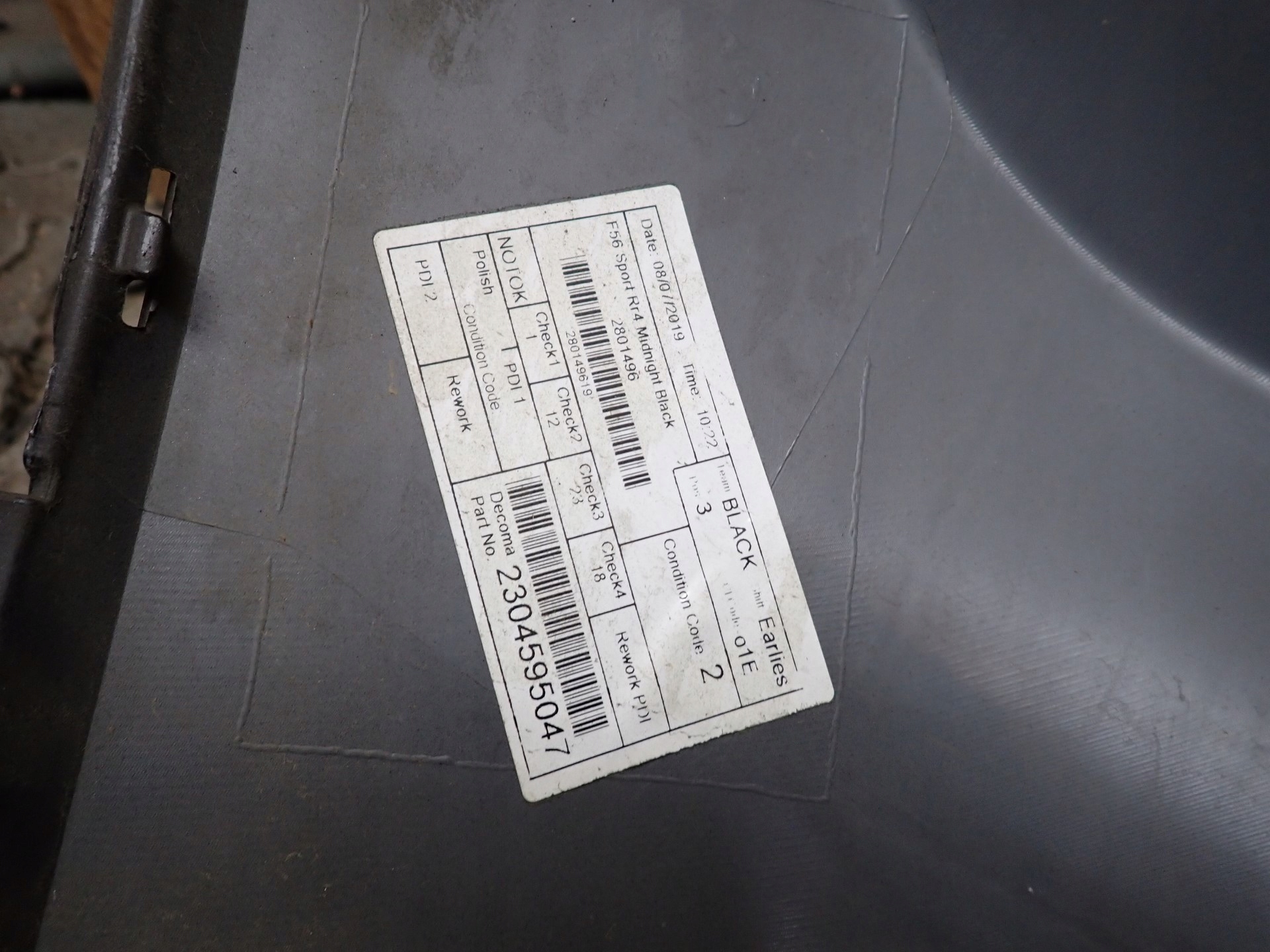 bumper rear part rear MINI COOPER S F56 SPORT 2014