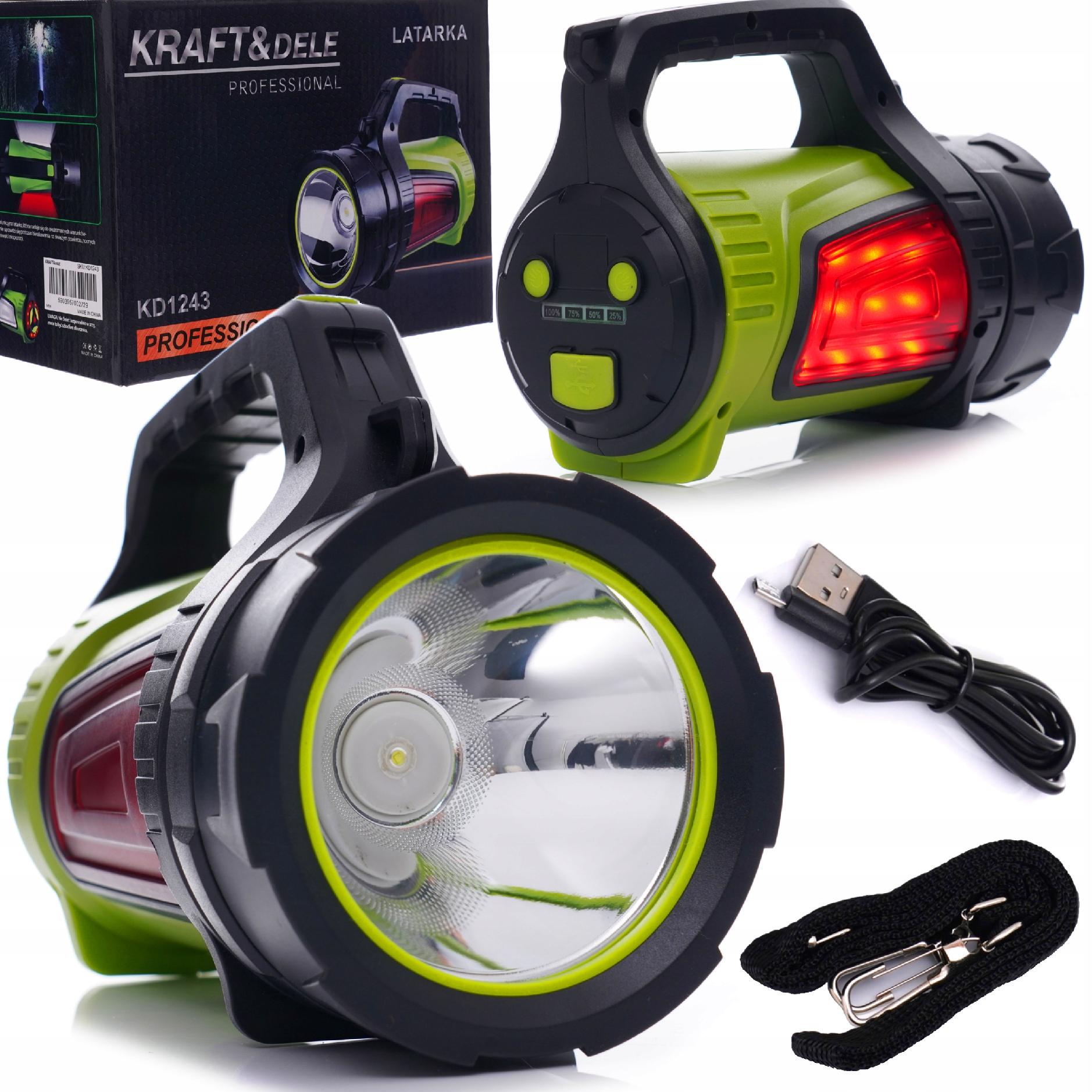 LATARKA AKUMULATOROWA SZPERACZ LED USB ŁADOWARKA