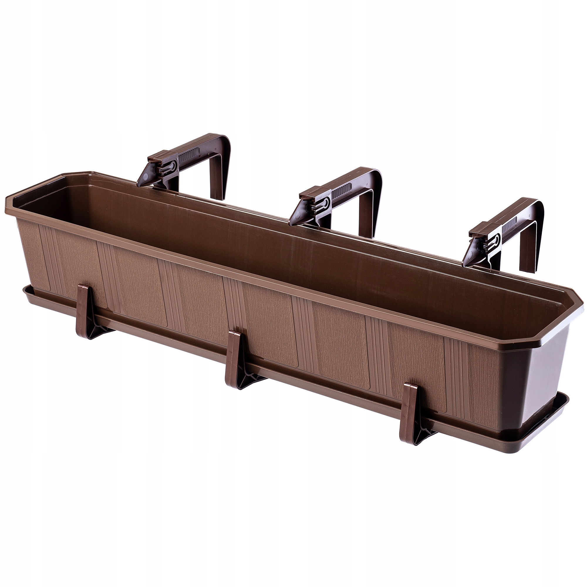 Balkonový Truhlík 80cm Květináč Květináč Podstavec Úchyty Balkon