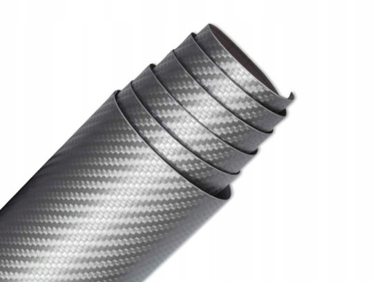 FOLIA OKLEINA NA AUTO SAMOCHÓD SAMOPRZYLEPNA CARBON 3D SREBRNA 200 x 10cm