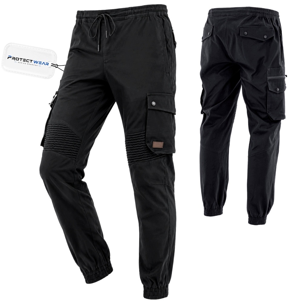 Pracovní kalhoty jogger černé s elastickými strečovými kapsami Bozp vel. 3XL