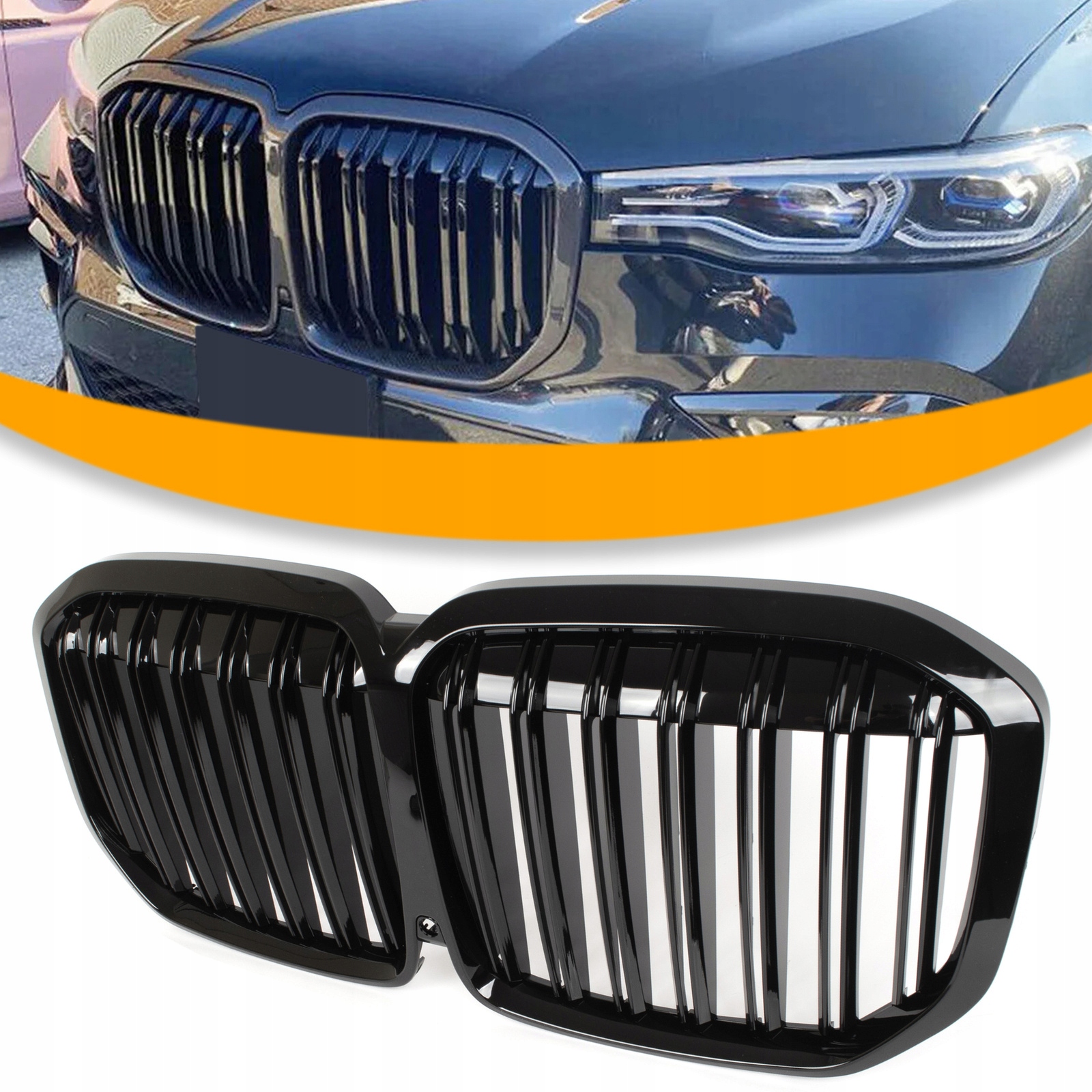 Bmw X7 G07 2019+ Gril Ledviny Atrapa Černý Lesk Černý Glossy