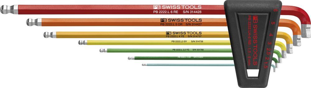 Sada 7-dielnych ručných kľúčov imbusy Hex 1,5-10 Rainbow Pb Swiss Tools