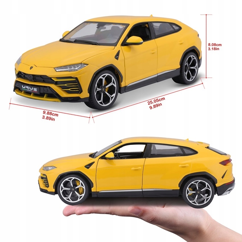 Lamborghini Urus 1:18 model Bburago 18-11042 Materiał metal plastik