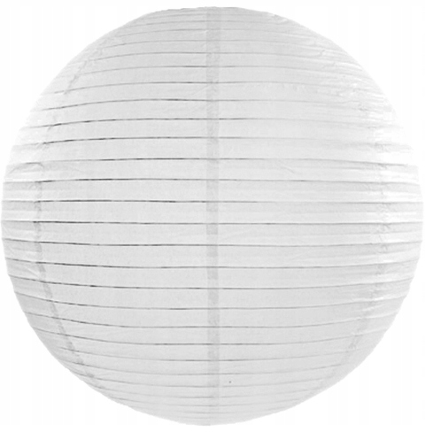 LAMPION PAPIEROWY BIAŁY DEKORACJA WISZĄCA KULA ŚLUB WESELE KOMUNIA 35 CM