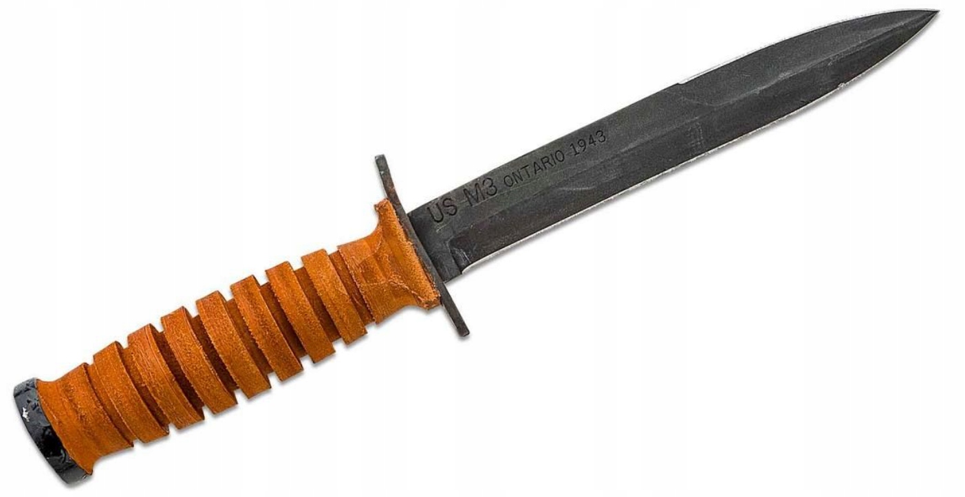 Nůž Ontario 8155 Mark III Trench Knife Ocel 1095 kožená Pouzdro