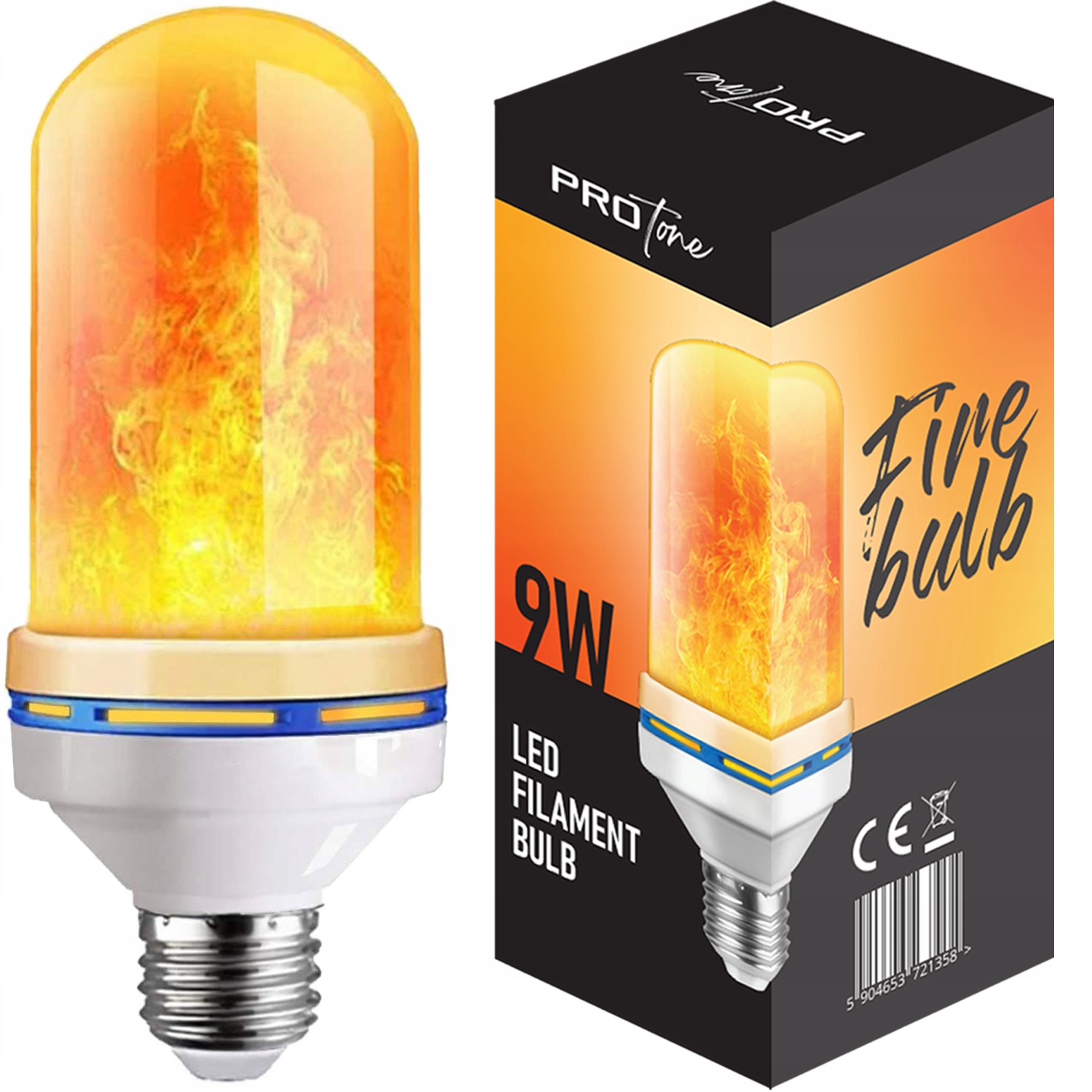 

Żarówka Led Imitująca Żywy Płomień Ogień E27 9W