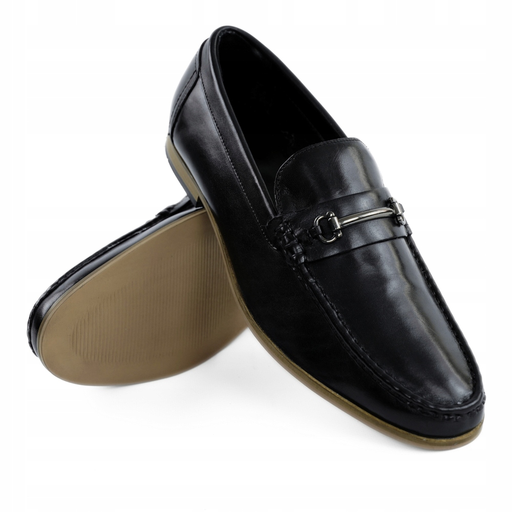 Pánské boty Kožené loafersy mokasíny nazouvací elegantní pohodlné 45