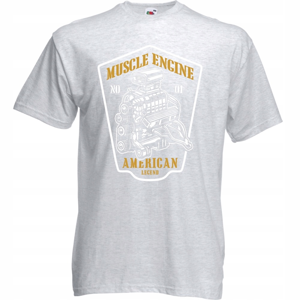 

Koszulka samochód silnik muscle engine M ash szara