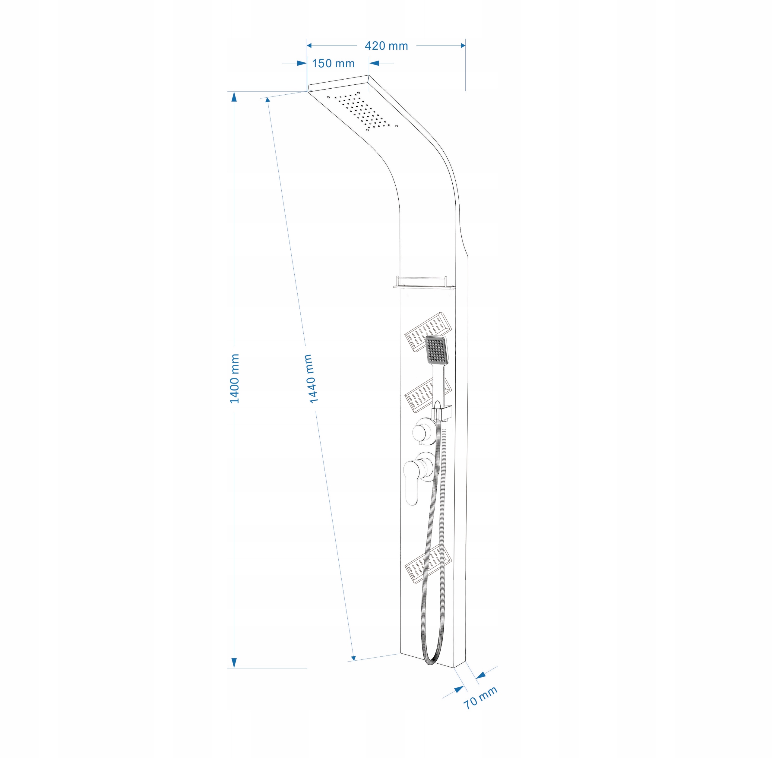 Narożny panel prysznicowy Kalifornia + mocowanie gratis + szklana półeczka Stan opakowania oryginalne