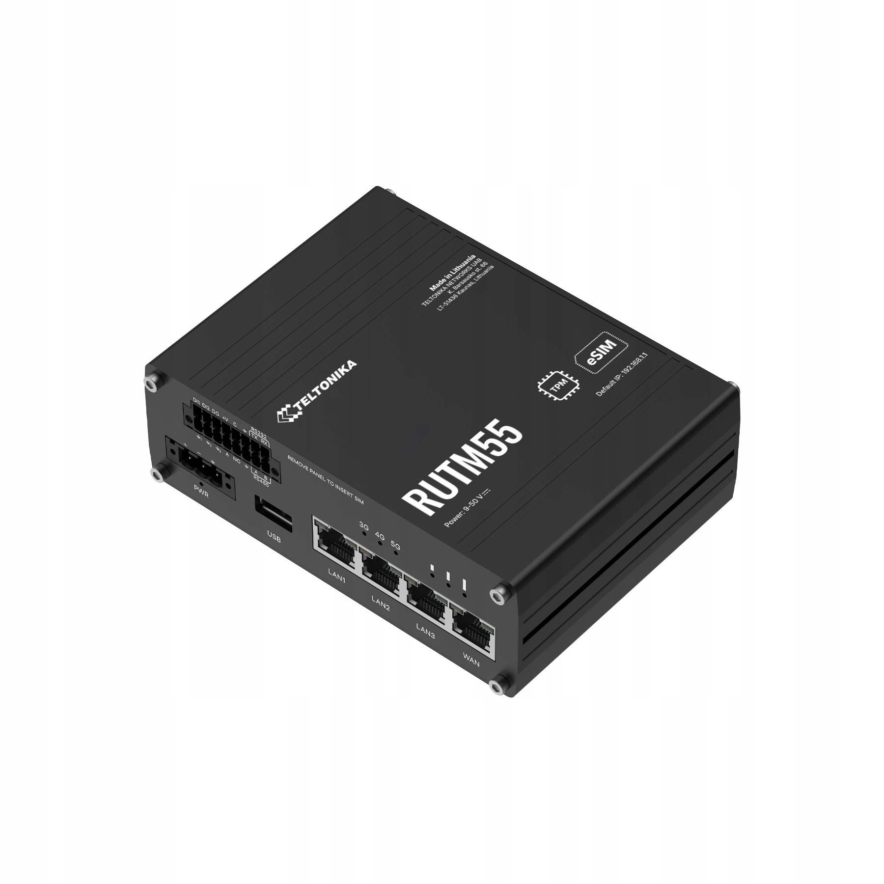 Teltonika RUTM55 5G Průmyslový router Dual Sim, eSIM, Vpn, WiFi Ac, IoT