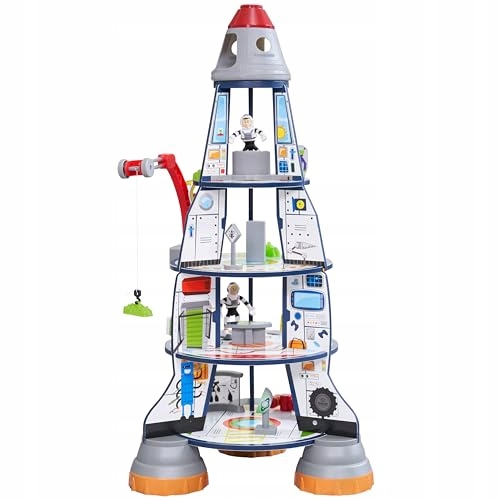 KidKraft Rocket Ship Wooden Play Set for Kids with Space Shuttle, Space Sta