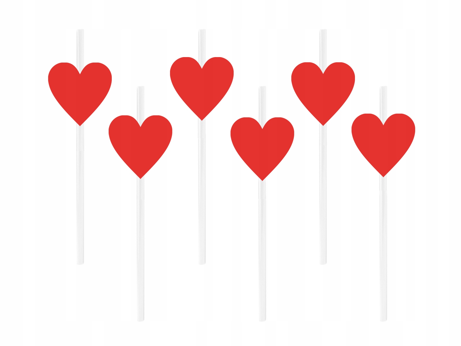 Słomki z sercem na Walentynki - 6 szt. EKO BIO