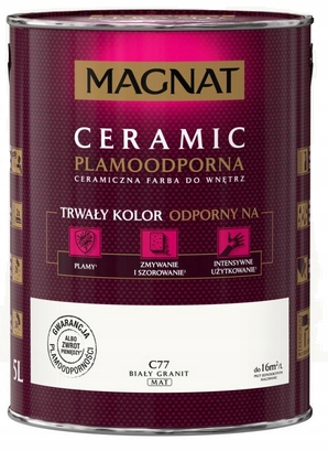 Magnat Ceramic Farba Ceramiczna Do Ścian Biały Granit C77 5L